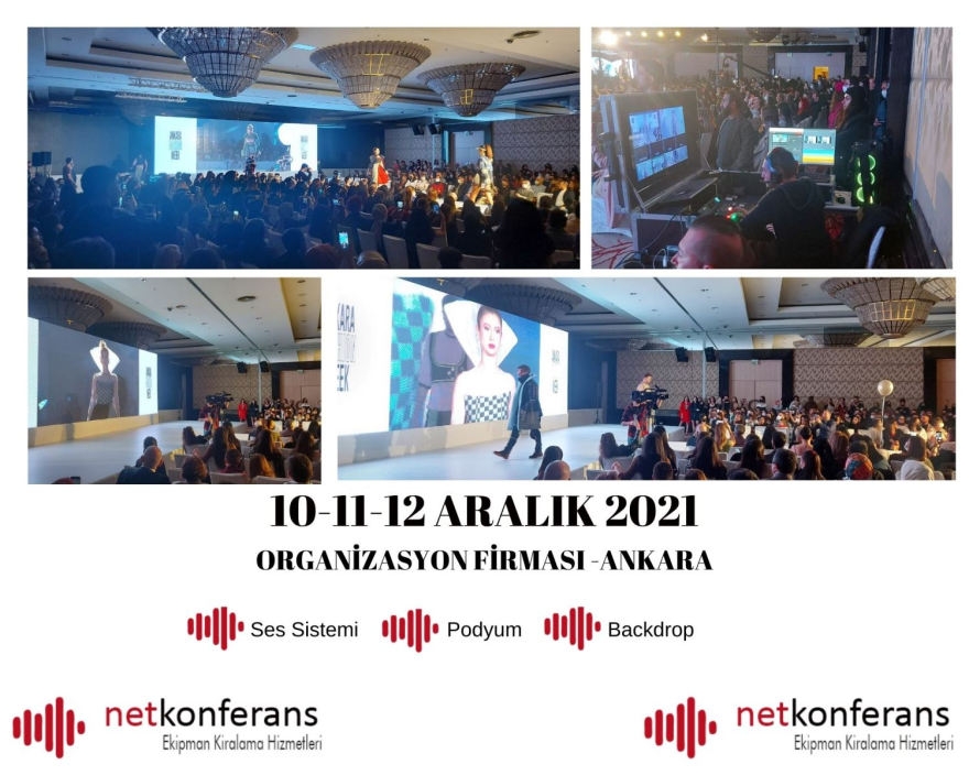 Organizasyon Firması'nin10-11-12 Aralık 2021 tarihinde Ankara'da düzenlenen organizasyonda ses sistemi, podyum ve backdrop hizmeti sağlıyoruz.