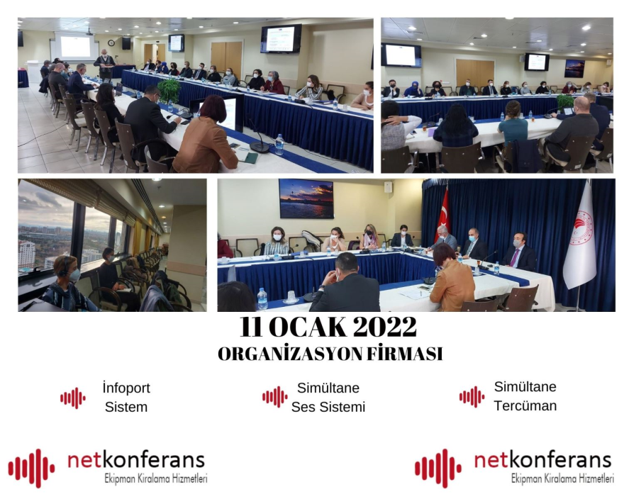 Organizasyon Firması'nın 11 Ocak 2022 tarihinde Ankara'da düzenlenen organizasyonda infoport sistem, ses sistemi ve simultane tercüme hizmeti sağlıyoruz.