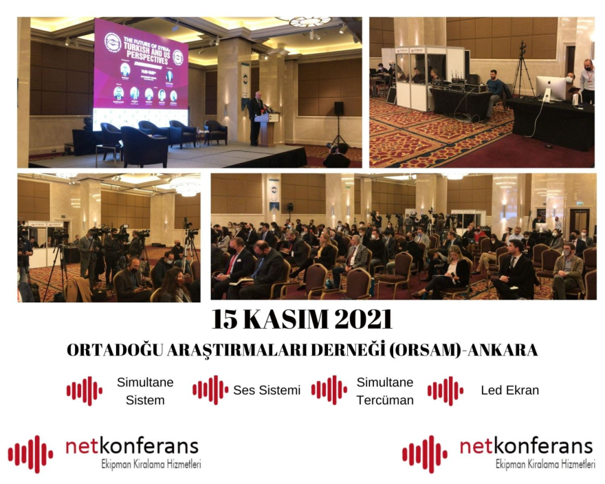 15 Kasım 2021 tarihinde Ankara'da düzenlenen organizasyonda simültane sistem, ses sistemi, simultane tercüme ve led ekran hizmeti sağlıyoruz.