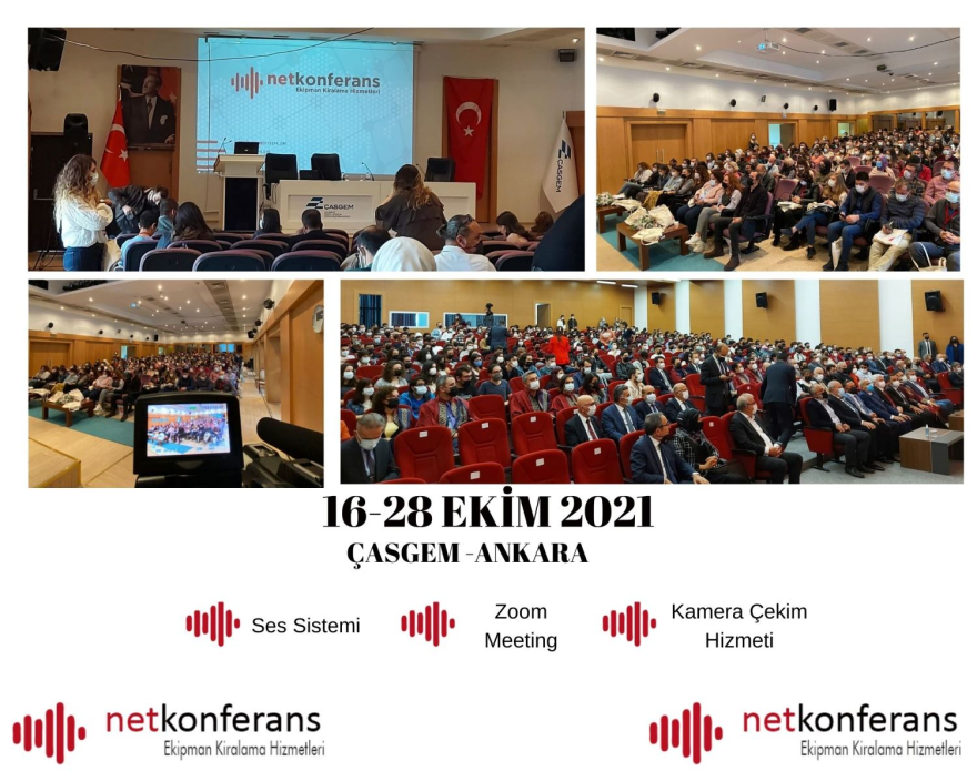 Çasgem’in 16-28 Ekim 2021 tarihinde Ankara’da düzenlemiş olduğu organizasyonda Ses Sistemi, Zoom Meeting ve Kamera Çekim hizmeti sağladık.