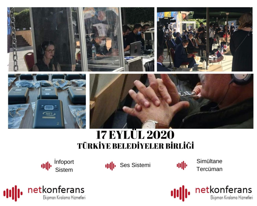 Türkiye Belediyeler Birliği’nin 17 Eylül 2020 tarihinde  Ankara da   düzenlemiş olduğu organizasyonda infoport simültane ses sistemi ve Türkçe<>İngilizce dil çiftinde simültane hizmeti sağladık.