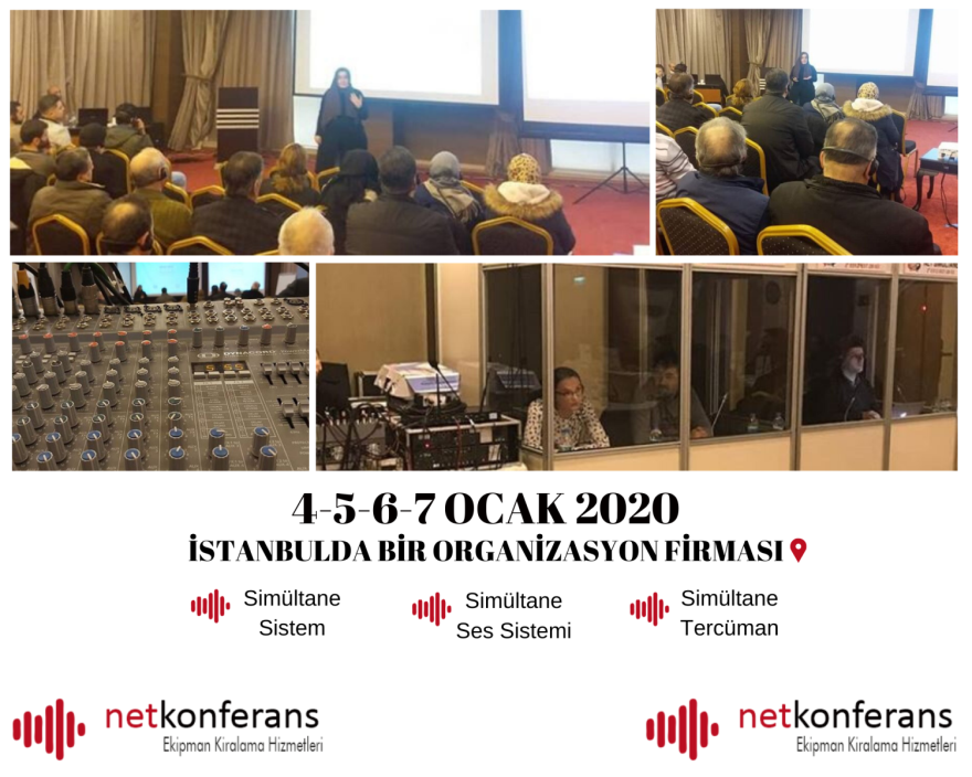  4-5-6-7 Ocak 2020 tarihinde İstanbul’da düzenlenen organizasyonda simültane ve ses sistemi ile Arapça<> Türkçe dil çiftinde simültane tercüman hizmeti sağladık. 