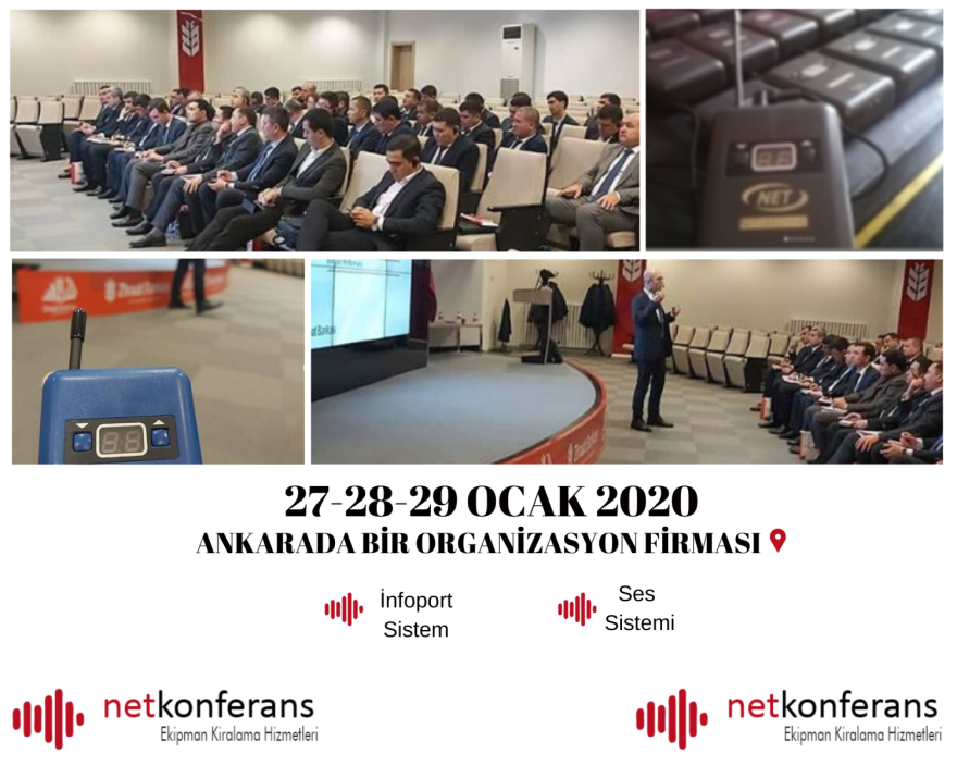 27-28-29 Ocak 2020 tarihinde Ankara’da düzenlediği organizasyonda infoport ve ses sistemi hizmeti sağladık. Bu organizasyonda ekipman olarak Orient marka infoport sistem kullanıldı.