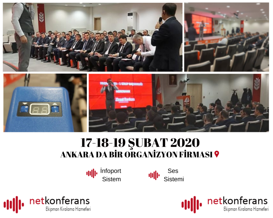 17-18-19 Şubat 2020 tarihinde Ankara da düzenlenen organizasyonda İnfoport sistem ve ses sistemi hizmeti sağladık bu organizasyonda orient marka cihaz kullandık.