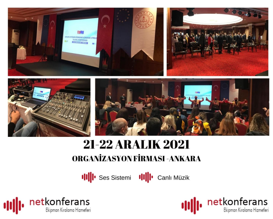 Organizasyon Firması'nin 21-22 Aralık 2021 tarihinde Ankara'da düzenlenen organizasyonda ses sistemi ve canlı müzik hizmeti sağlıyoruz.