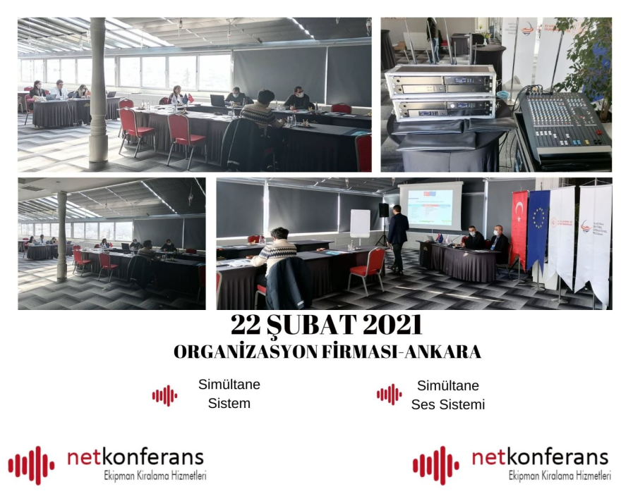 Organizasyon Firması'nın 22 Şubat2021 tarihinde Ankara’da düzenlediği organizasyonda simültane sistem ve ses sistemi  hizmeti sağladık.