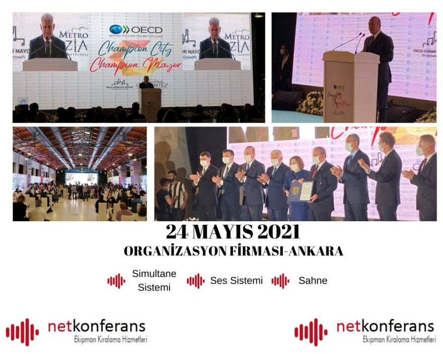 Organizasyon Firması’nın 24 Mayıs 2021 tarihinde  Ankara’da düzenlemiş olduğu organizasyonda  Simultane Sistem, Ses Sistemi ve Sahne hizmeti sağladık.