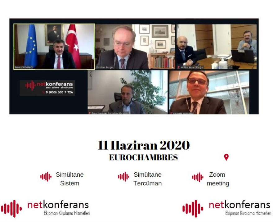 11 Haziran 2020 tarihinde Zoom platformu üzerinden düzenlemiş olduğumuz İngilizce <> Türkçe dil çiftinde simültane tercümanlık hizmeti sağladık. 